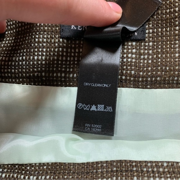 Kenneth Cole Brown Woven A-line Front Pleat Wool Skirt - Picture 4 of 4